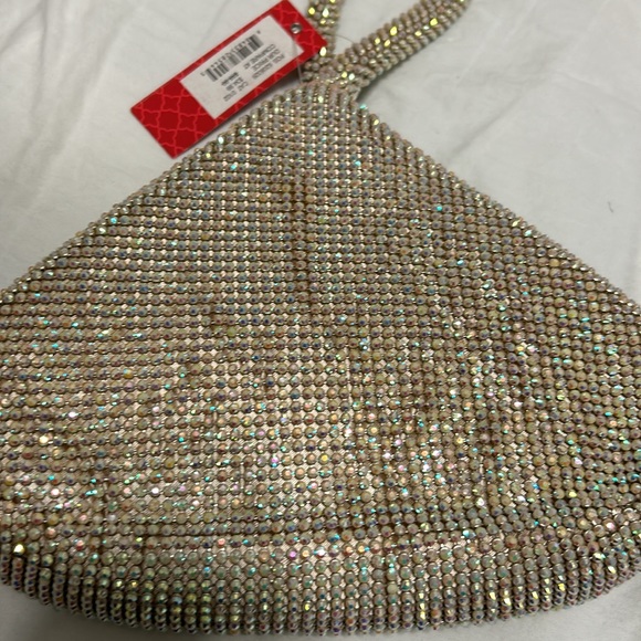 Kelly & Kattie evening purse bag, gold multi colors. Wrist strap - Picture 3 of 11